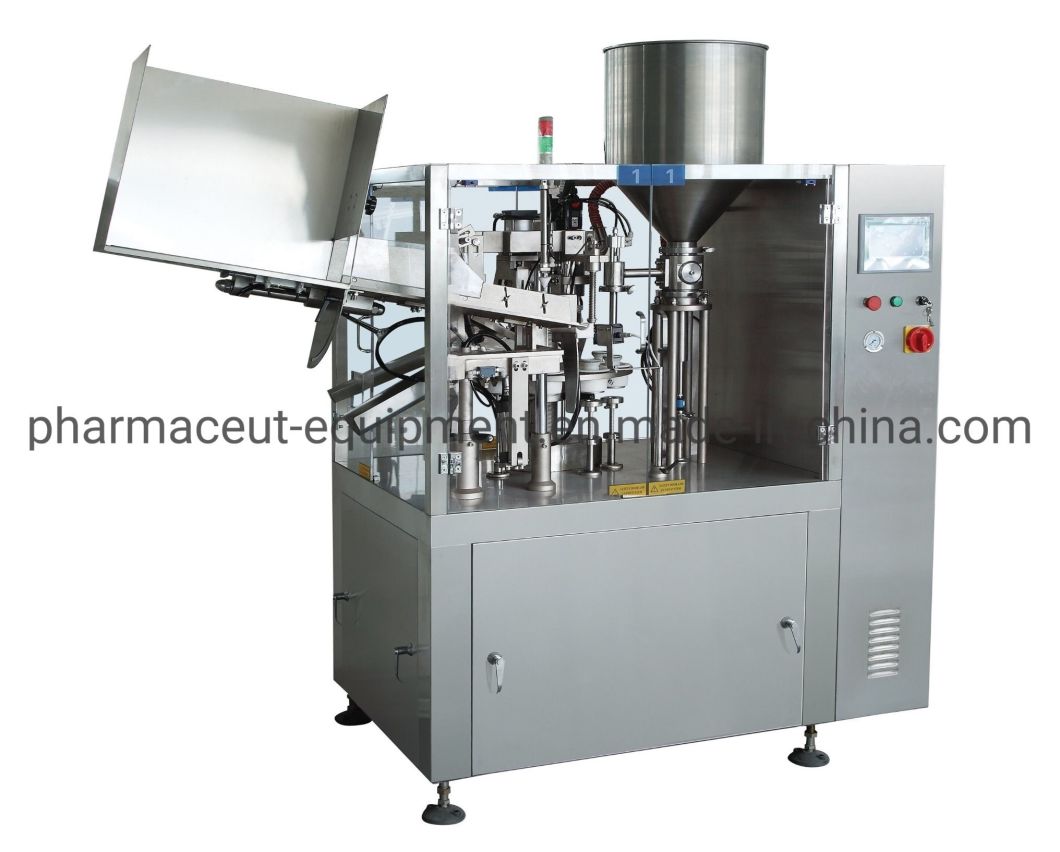 Máquina semiautomática de llenado y sellado de tubos de plástico y laminados