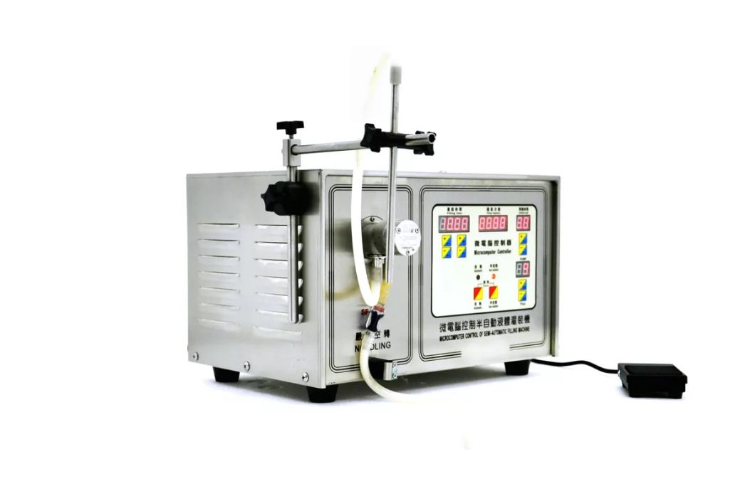Sf-II-2 Máquina de llenado de líquido con bomba de engranajes magnéticos semiautomáticos de doble cabezal (5-4000ml)