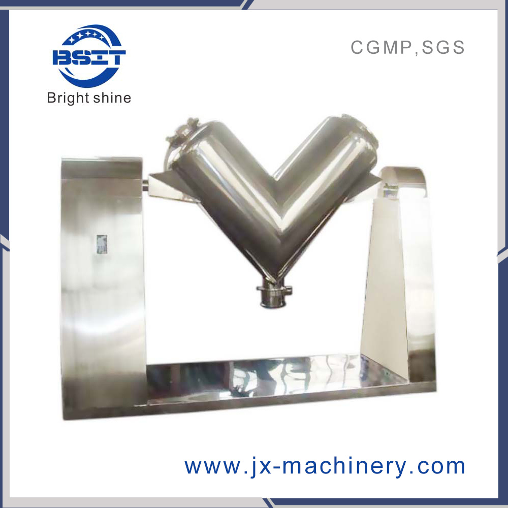 Máquina mezcladora de acero inoxidable modelo V para alimentos / gránulos / polvo seco / harina
