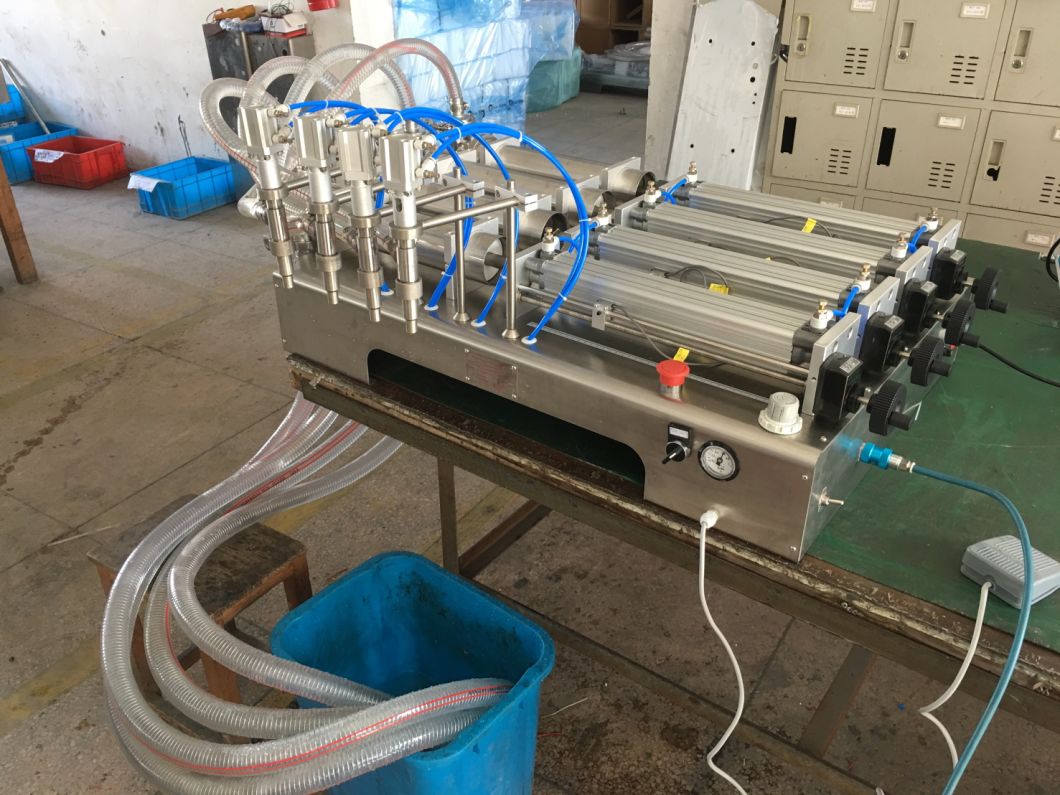 Máquina de llenado de alcohol líquido líquido desinfectante / crema manual semiautomática / líquido para lavarse las manos