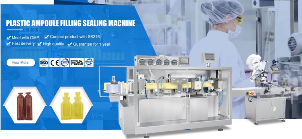 Maquinaria farmacéutica Máquina automática de llenado de líquidos y sellado de botellas de plástico