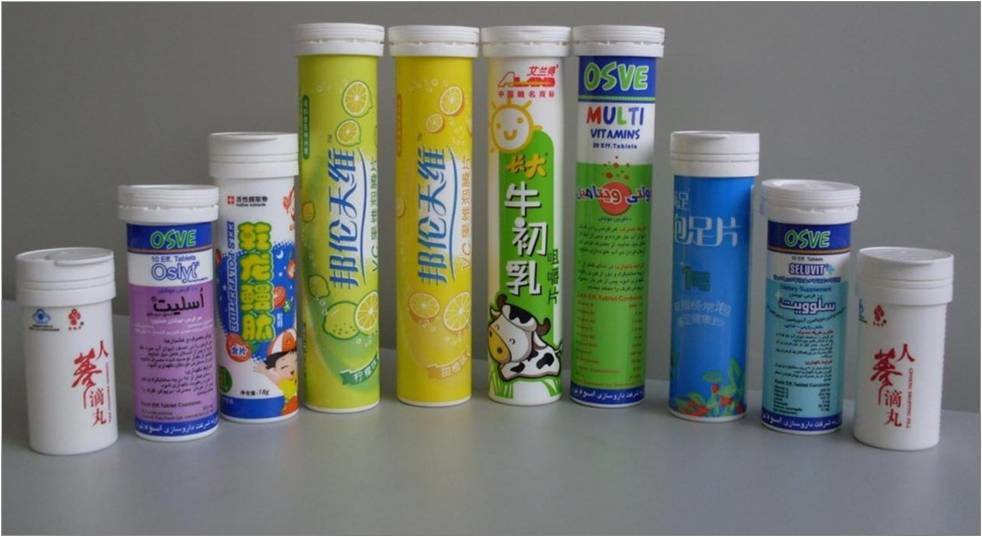 Шипучие таблетки 16–30 мм в тубу, подсчет наполнения 