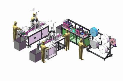 Las personas completamente autom&aacute;ticas Bsg-100 utilizan la m&aacute;quina para fabricar mascarillas