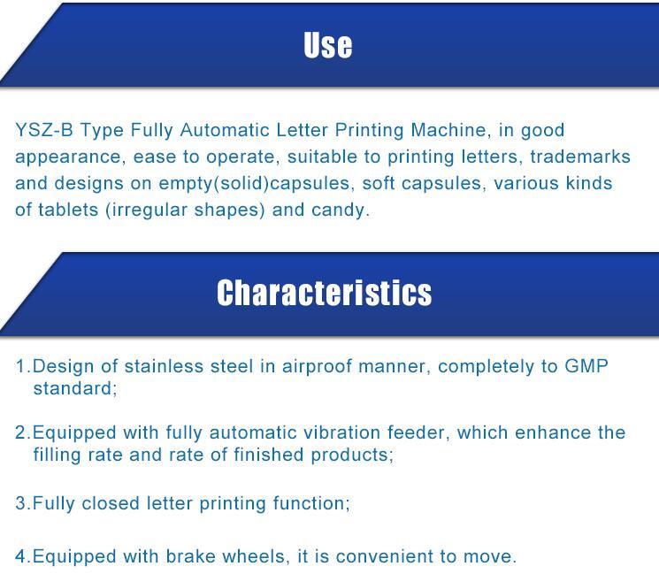 Bsit Ysz-B Tipo M&aacute;quina de letras de c&aacute;psulas de tableta de impresi&oacute;n autom&aacute;tica